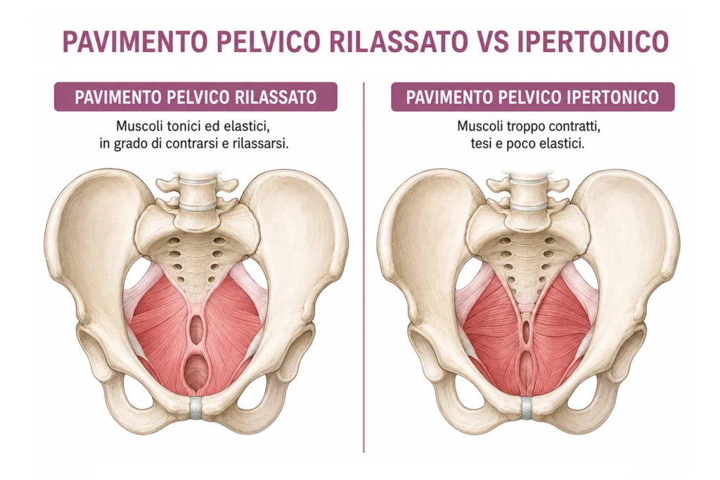 Pavimento pelvico rilassato e ipertonico